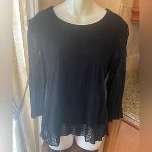 Chic Black Lace Women's Blouse
